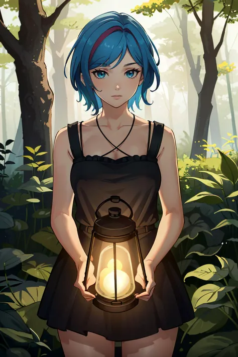 (masterpiece, best quality, highres:1.5)
<lora:LifeStrangeChloe:0.8>
LifeStrangeChloe, 1girl, solo, multicolored hair, exploring an enchanted forest, with a glowing lantern, surrounded by mythical creatures