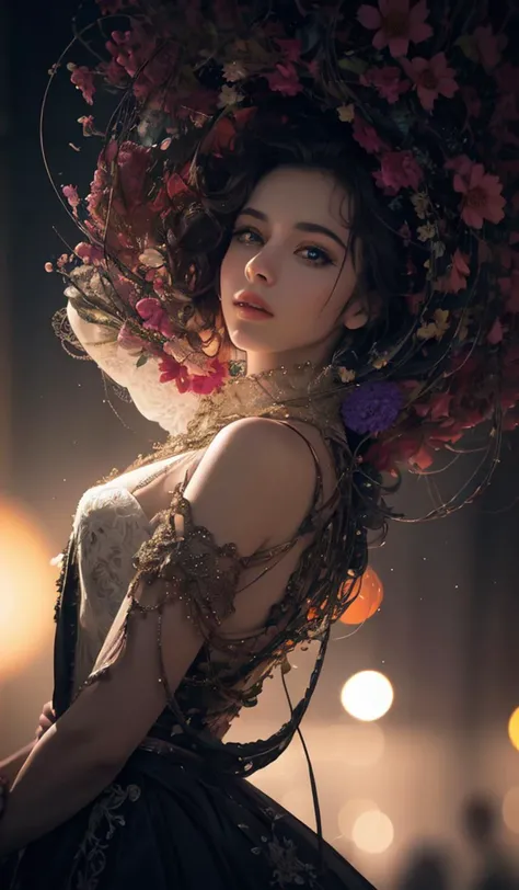 cinematic photo official art,unity 8k wallpaper,ultra detailed,aesthetic,masterpiece,best quality,photorealistic,entangle,mandala,tangle,entangle,1girl,cowboy shot,ecstasy of flower,dynamic angle,the most beautiful form of chaos,elegant,a brutalist designe...