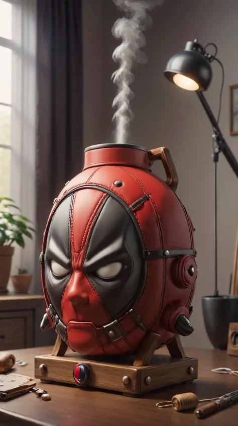 <lora:DeadpoolStyle:1> DeadpoolStyle Oil diffuser, (leather:0.6) <lora:add_detail:0.5>, (Masterpiece:1.3) (best quality:1.2) (high quality:1.1)