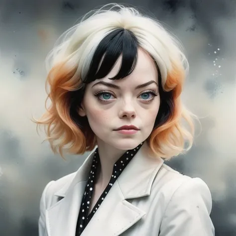 (Emma Stone as Estella Cruella:1.5) from the movie Cruella is a 2021 American crime comedy film, (full face:1.5), calm face, bangs, futuristic clothing, looking at viewer, (upper body:1.5),
Insanely detailed portrait of Leonardo Da Vinci, white lab coat, r...