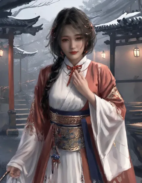 raw photo ,a painting in the style of guidao style, best quality, masterpiece , hdr, best quality, ultra highres,raw photo,A Japanese vampire princess, dressed in a traditional kimono, gazing at the starlit sky from a balcony. Her expression is mysterious ...