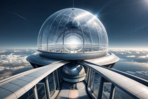 <lora:Atmospheric_Skydome:0.6> dome, sky way, monorail, realistic, best quality, 8k, UHD