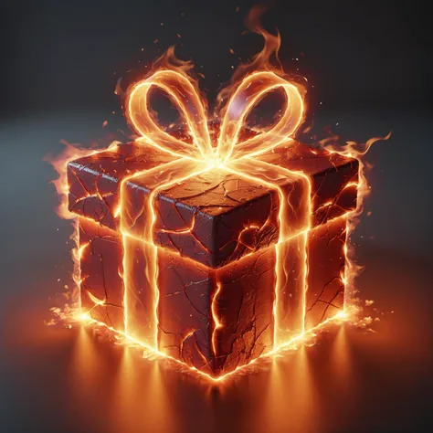 a gift box with a glowing bow on top of it