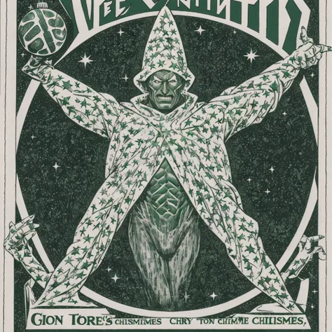 <lora:steveditkostyle:1> steveditko, green christmas card