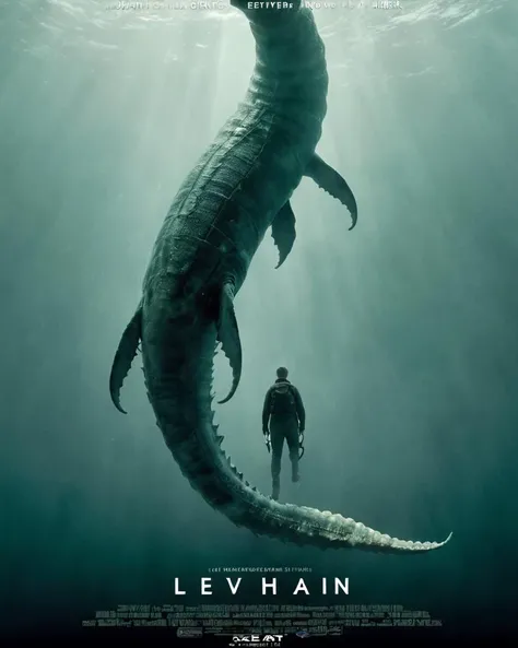 cinexart movie poster, Leviathan with Ceramic tail, <lora:cinexart:1>, 4k, uhd, masterpiece