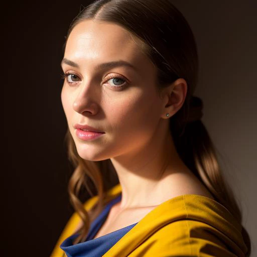 headshot photography, portrait photo by Peter Hurley, wearing a tie back solid halter top, strong lines, flawless skin, elegant pose, sophisticated studio lighting, contemporary style, high definition, 8k, award winning, portrait of beauty, soft shadows, p...