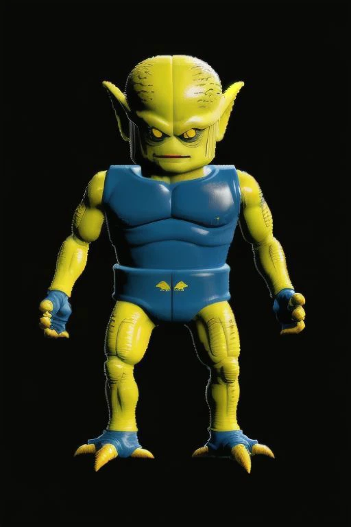 a close up of a toy figure of a man with a green face