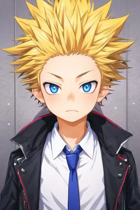 masterpiece, best quality, wallpaper, 1boy, solo, male focus, looking at viewer, , depth of field, <lora:takeshi_aiza:0.64>, takeshi_aiza, blonde hair, blue eyes, spiked hair, coat,