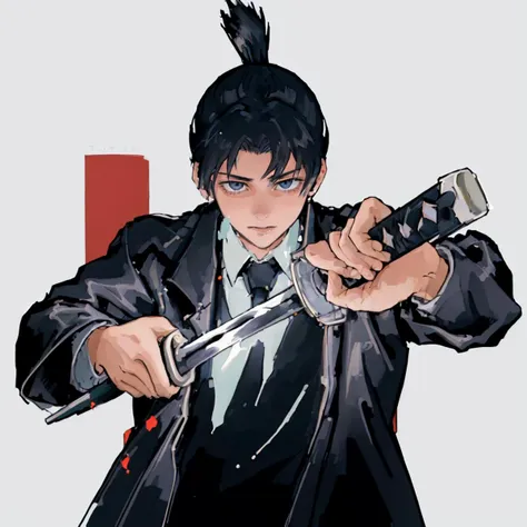 anime character with a sword and a suit on