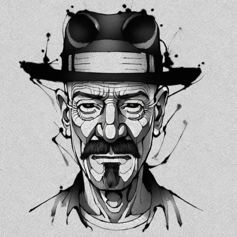 <lora:1y0n:1>1y0n walter white wearing hat