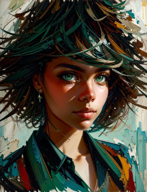 portrait of LulaCipher, light green eyes,looking at the camera, slight smirk, impression, abstract, oil painting by Jeremy Mann <lora:add_detail:1> <lora:epiNoiseoffset_v2:1>, <lora:beautifulDetailedEyes_v10:.4>