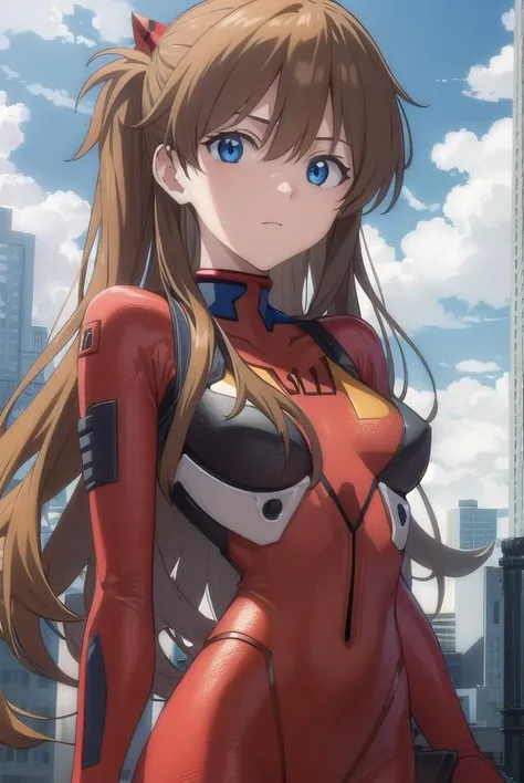 asukalangley, <lora:asuka langley soryu rebuild-lora-nochekaiser:1>, 
asuka langley soryu, (souryuu asuka langley:1.2), long hair, bangs, blue eyes, brown hair, hair ornament,
BREAK bodysuit, pilot suit, plugsuit, (red bodysuit:1.5), interface headset,
BRE...