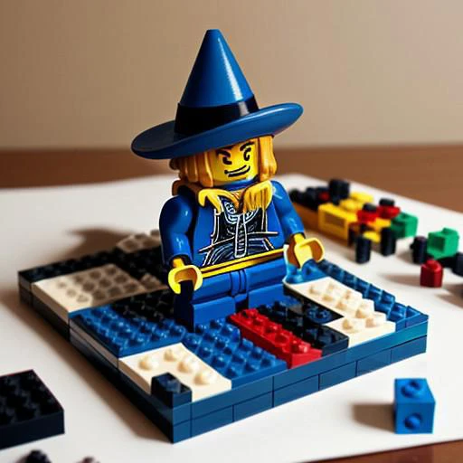 confused wizard,  solving a lego build