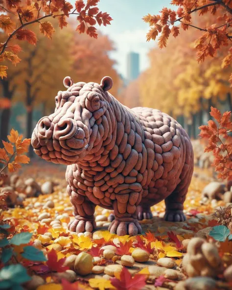 higher class Lyrical (Hippopotamus:1.1) , Kodak Ektar background, autumn foliage, soft focus, Maximalist, Technopunk, Film grain, trending on artstation, <lora:pnts:1> pnts