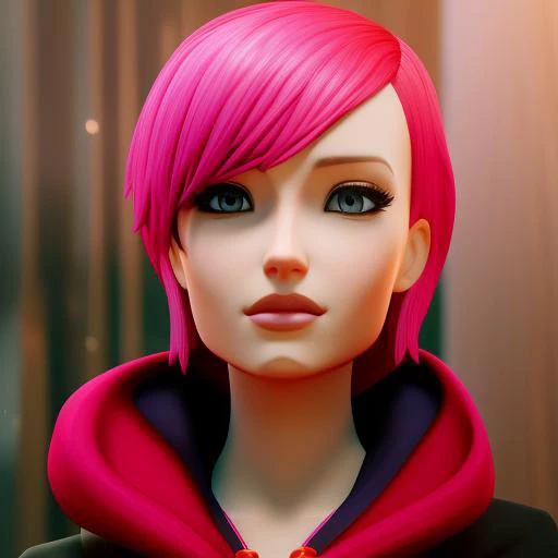 attractive pink haired woman with short hair and piercings, CLONEWARS STYLE, 3D, 3d art, 4k, 8 k artistic photography, award-winning photograph, trending on Artstation, Beautiful, 8k resolution, insanely detailed, Intricate, Behance, Cinematic, dramatic at...