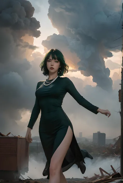 (background violent tornado and storm :1.2),BREAK,
photography,masterpiece,best quality,HDR,highres,realistic details,8K,HDR,highres,absurdres,,(1girl fly in the air:1.2),
fubuki,full_body,expressionless,green hair,taut dress,jewelry,necklace,gigantic brea...