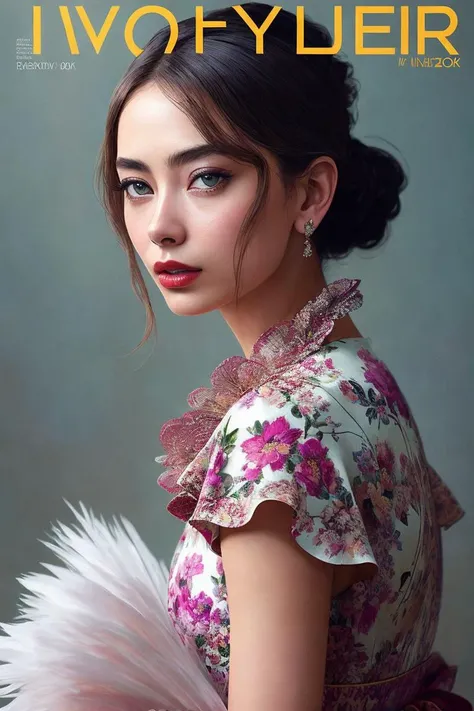 photo of (n3slih4n:0.99), a woman in the cover of a fashion magazine, (magazine cover:1.3), modelshoot style, (extremely detailed CG unity 8k wallpaper), photo of the most beautiful artwork in the world, professional majestic oil painting by Ed Blinkey, At...