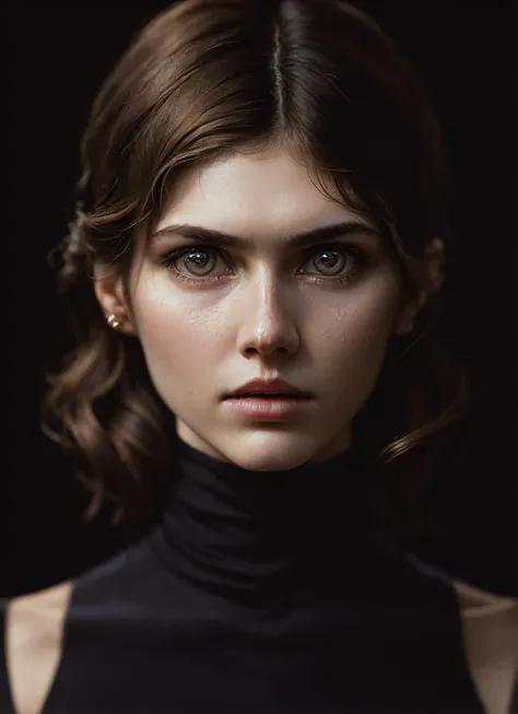 A stunning intricate full color portrait of (sks woman:1), wearing a black turtleneck, epic character composition, by ilya kuvshinov, alessio albi, nina masic, sharp focus, natural lighting, subsurface scattering, f2, 35mm, film grain, <lora:locon_alexandr...