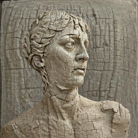 sculpture head of venus, texture treebark natural   <lora:treebark:0.7>