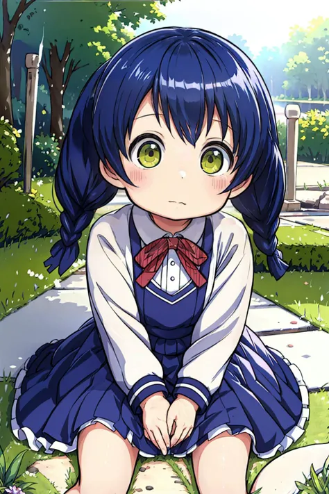 ultra detailed, sharp focus, best quality, masterpiece, colorful,  <lora:TadokoroMegumiLORA:0.9> tadokoro megumi, twintails, sitting on the ground, 1 girl, chibi, best quality, masterpiece, intricate details