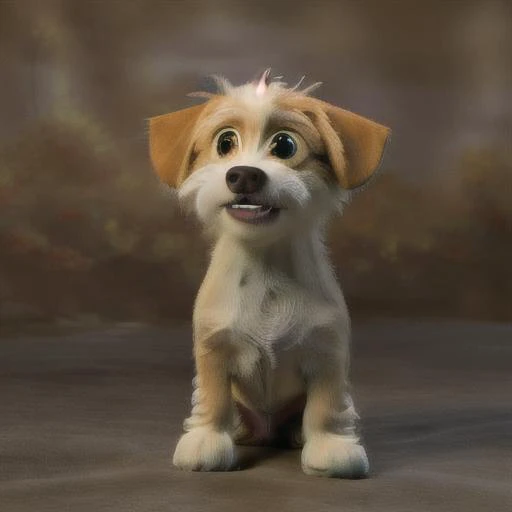 arafed dog sitting on a floor with a brown background