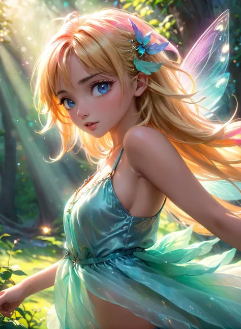 (masterpiece), best quality, highres, 4k, 8k, amazing quality, amazing shading, soft lighting, pastel colors,, wind faerie