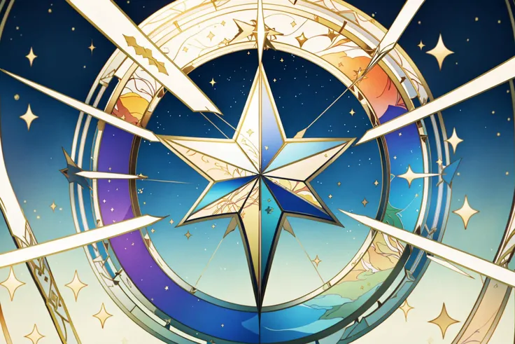 there is a large clock with a star on it