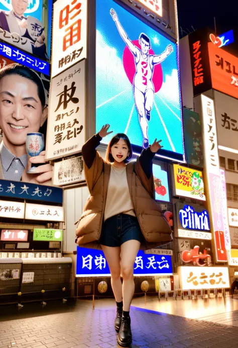 masterpiece, best quality, very aesthetic, absurdres,
glico, osaka, japan, scenery, real world location, poster, (object), build...