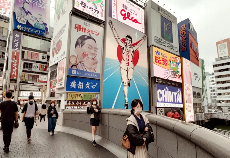 masterpiece, best quality, very aesthetic, absurdres,
glico, osaka, japan, scenery, real world location, poster, (object), build...