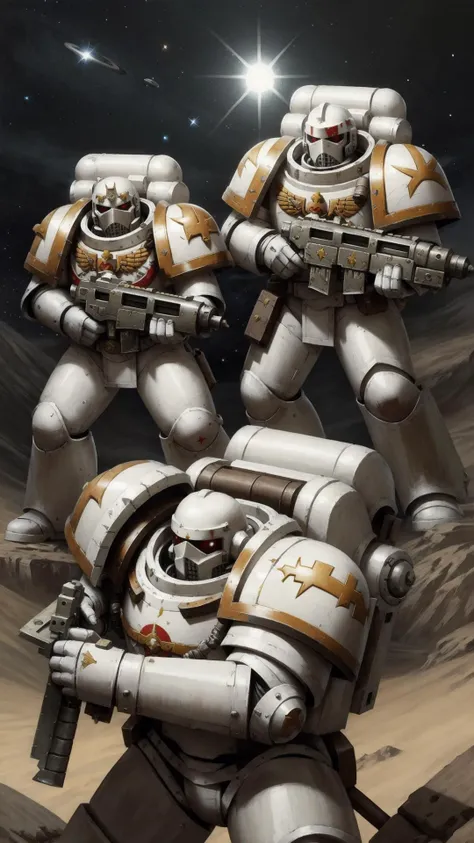 a painting of two space marines standing next to each other