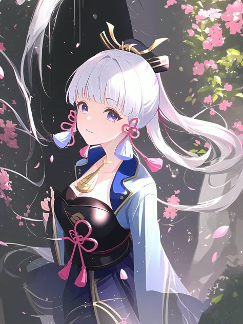 ayaka, genshin impact, 1girl, detailed, highres, white hair, <lora:ayaka:1>