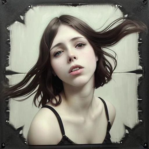 A photograph portraying a young lady looking like  elearob1 by Tom Bagshaw