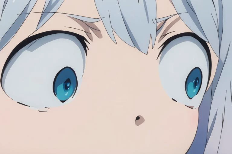 (masterpiece), best quality, no nose, GoingInsane, eromanga sensei, izumi sagiri, blue eyes, hair bow,