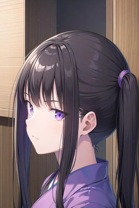 takinainoue, <lora:takinainouechickeiii-lora-nochekaiser:1>, 
inoue takina, long hair, bangs, twintails, black hair, (purple eyes:1.2),
BREAK japanese clothes, kimono, apron, waist apron, blue kimono, waitress,
BREAK indoors, cafe,
BREAK looking at viewer,...