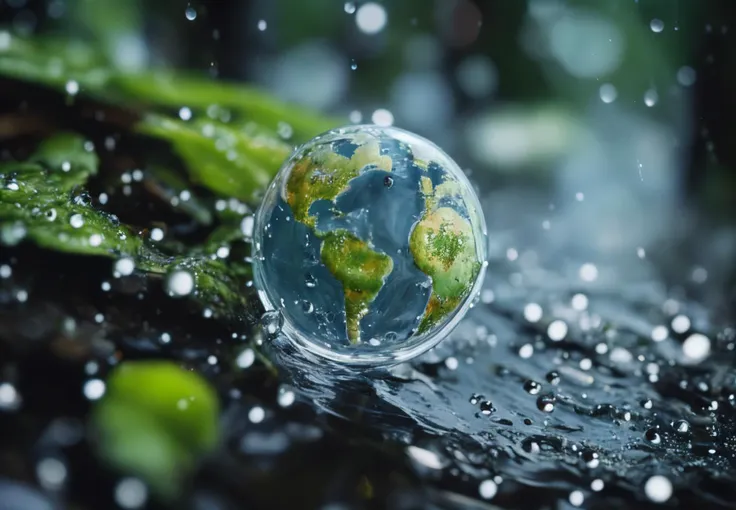 the earth is in a raindrop