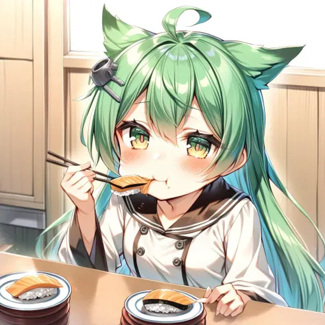 1girl,akashi (azur lane), azur lane, 
eating,
 <lora:kaitenzushiXLv2:0.8> kaitenzushi,
<lora:sdxl-flat:-1> ,
best quality,