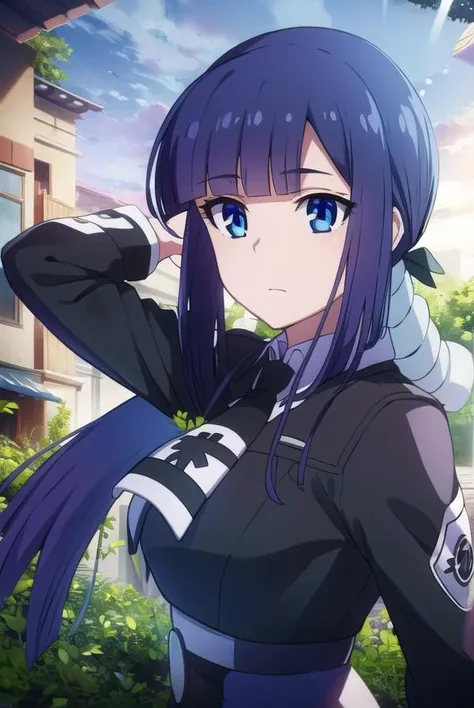 kanadetakatsuki, <lyco:kanadetakatsukiLYCORIStest:1>,
kanade takatsuki, long hair, blue eyes, very long hair, blue hair, hair ribbon, ponytail, sidelocks, blunt bangs,
BREAK skirt, thighhighs, long sleeves, school uniform, black thighhighs, zettai ryouiki,...