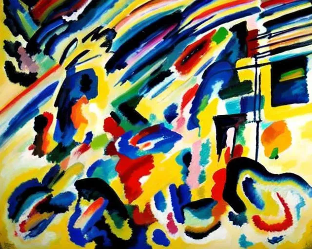 <lora:kandinsky_v1:0.7> kandinsky, no humans, painting (medium), abstract, surreal, signature, scenery, acrylic paint (medium), colorful