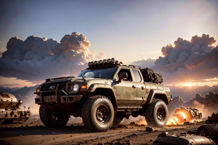 war truck looking at space with planets (realistic:1.7) , good hand,4k, high-res, masterpiece, best quality,((Hasselblad photography)), finely detailed skin, sharp focus, (cinematic lighting), soft lighting, dynamic angle,(((military training camp)))
<lora...