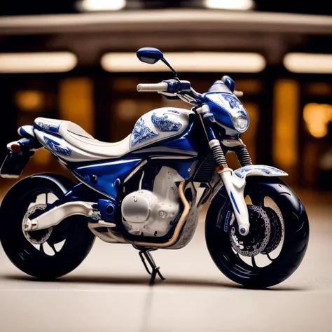 Realistic blue and white porcelain art style