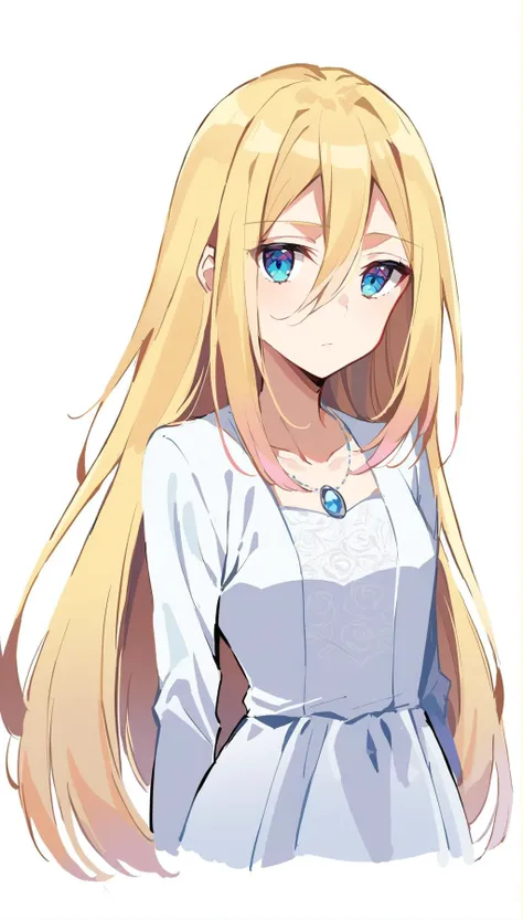 anime girl with long blonde hair and blue eyes