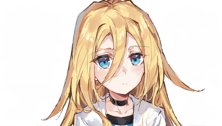 anime girl with long blonde hair and blue eyes