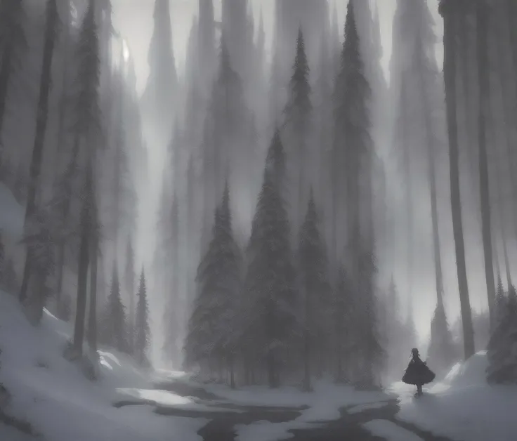 masterpiece,best quality,CG,wallpaper,HDR,high quality,high-definition,extremely detailed,photo of winter landscape and big tiddy goth gf,dynamic pose,solo:1.4,winter goth clothing,gothic fashion,edgFD,<lora:edgFantasyGown:0.7>,(winter atmosphere:1.2),whim...