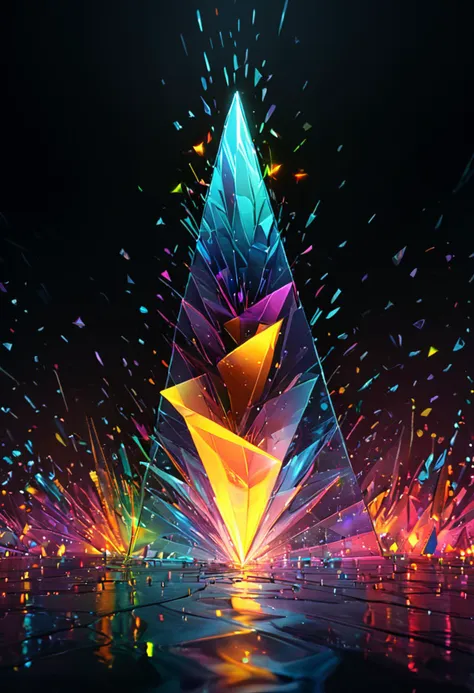 a colorful image of a crystal tower with a lot of lights