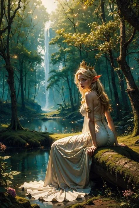 (oil painting:1.5), (artistic:1.2), (fantasy:1.2), (from afar:1.5), (full body:1.2),BREAK,
(dryad:1.2),  (sitting on a lake:1.0), (lonely:1.2), (solitude:1.2), (white dress:1.4), (transparent dress:1.2), (elf ears:1.2), (crown of flowers:1.2), BREAK,
(dens...