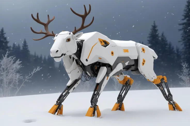 robot reindeer hybridsnow, blizzard