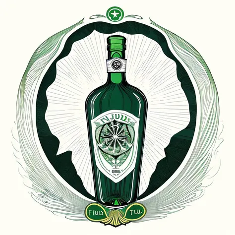 <lora:fidus_v2_7200:1>, (fidus style:1.3), ( lithograph:1.3),  artwork of a bottle of green absinthe, advertisement, ornamental frame, art, fine art, masterpiece, awardwinning, trending on artstation, best quality