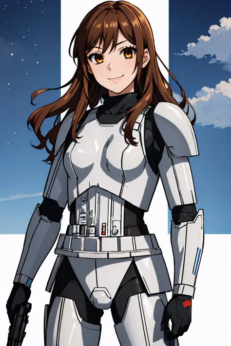 a woman in a star wars costume holding a gun