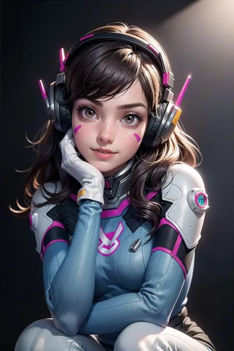 a woman in a futuristic outfit with headphones on