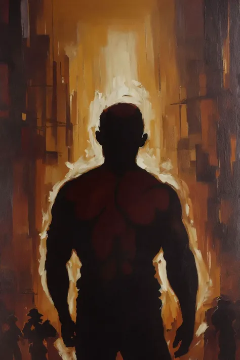 nsfw, 1950s b-movie,outraged man, heist, lex luthor, oil painting, loose brushwork, vibrant color, light and shadow play, captures feeling over form